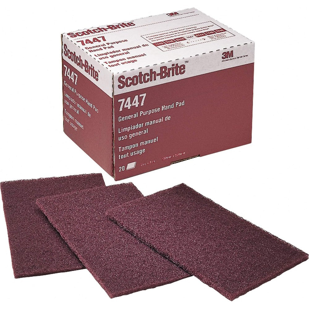 3M Scotch-Brite 7447 general purpose maroon hand pads front view pack of twenty