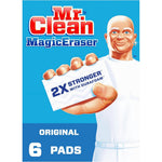 Mr. Clean Magic Eraser Original 6 Count box front view for household cleaning.