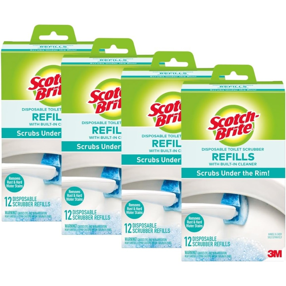 Scotch-Brite Disposable Toilet Scrubber Refills front view bathroom cleaning supplies.