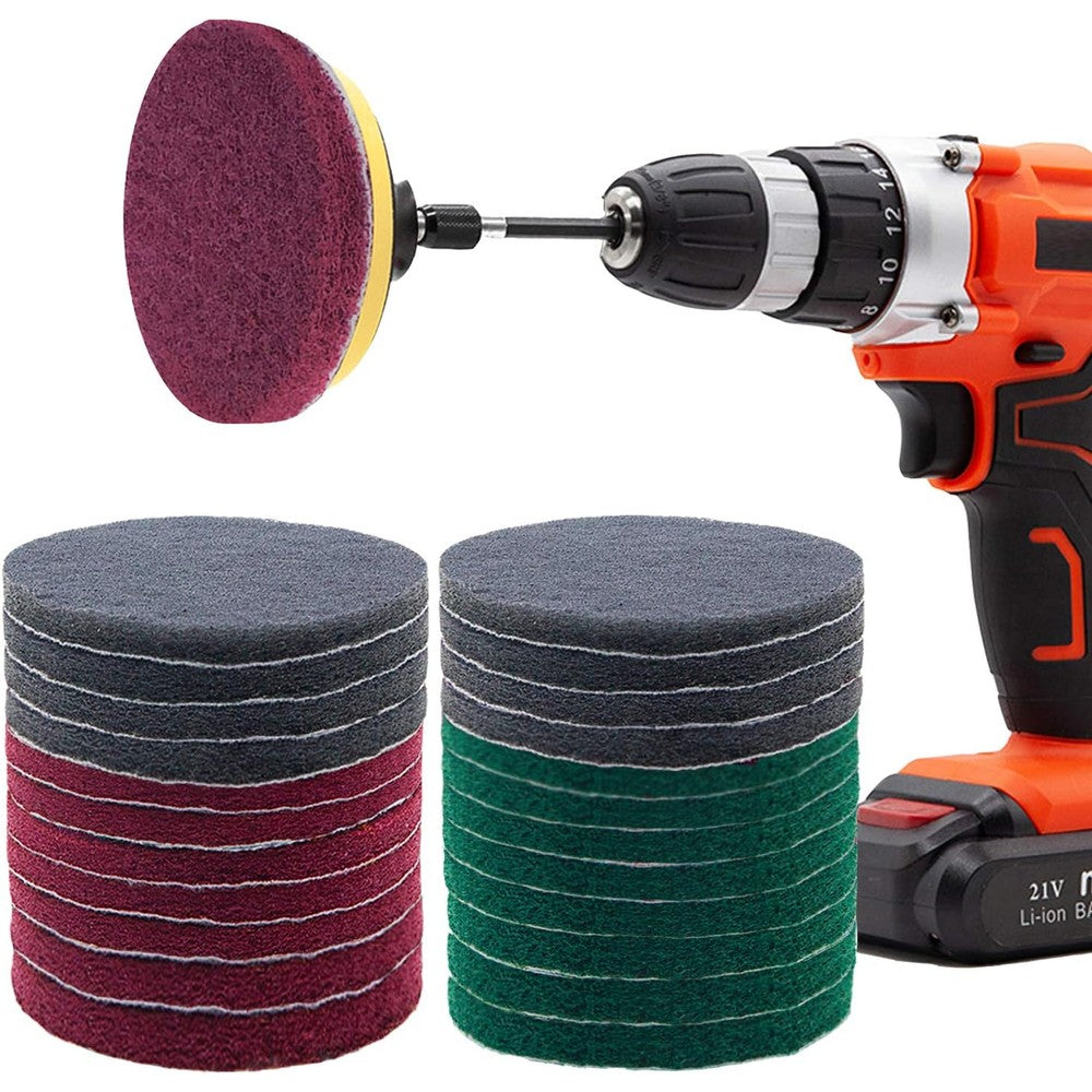 GOH DODD power scrubber pads drill attachment front view cleaning kit.