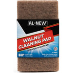 AL-NEW Walnut Cleaning Pads 6 pack front view eco friendly scourer