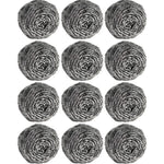 Carrie Joe 12Pcs Steel Wool Scrubber Pads front view for kitchen cleaning.
