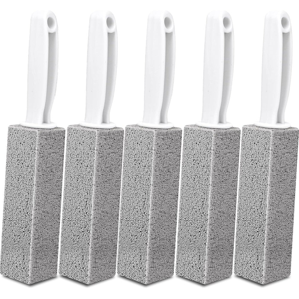 AZEN 5 Pack Pumice Stone with Handle front view for toilet cleaning