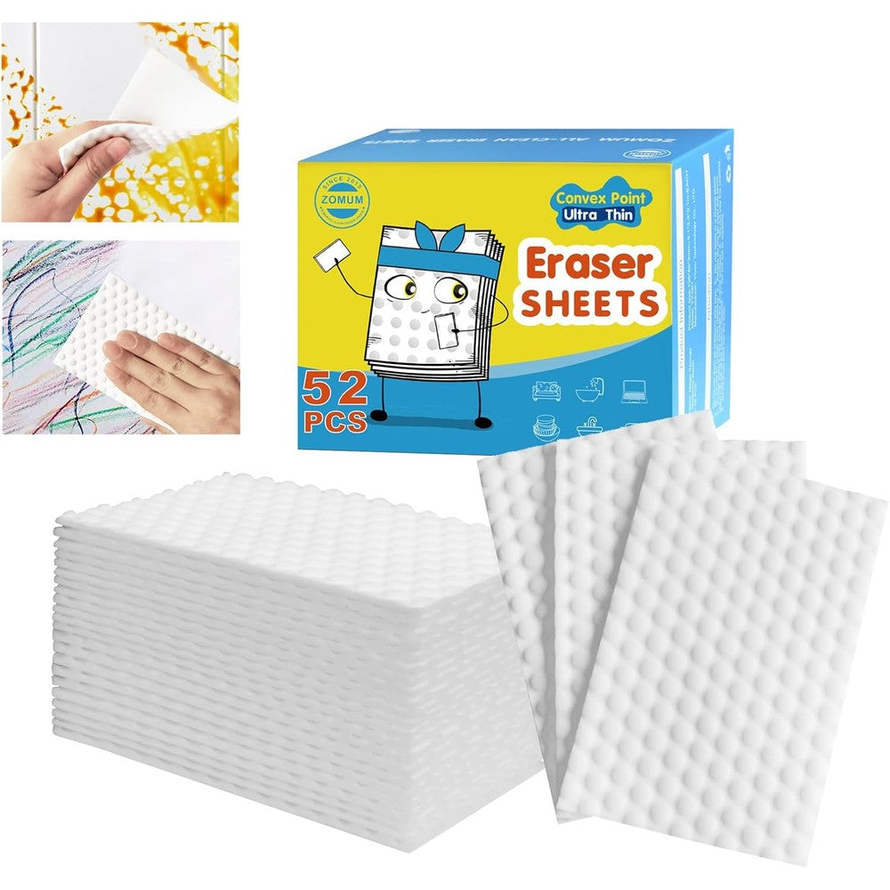 Zomum Magic Sponge Eraser Sheets front view showing 52 count packaging.
