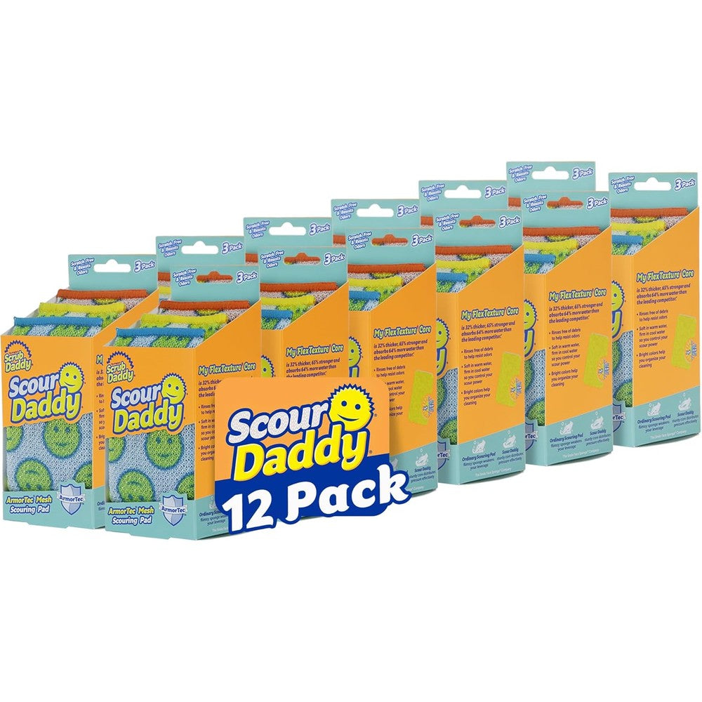 Scrub Daddy Scour Daddy 3 count pack front view authentic cleaning supplies