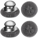 VinYankee 4 piece steel wool scrubber set with handle front view