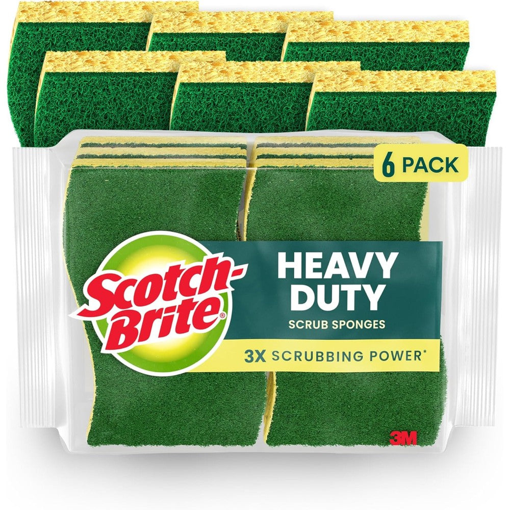 Scotch-Brite Heavy Duty Scrub Sponge front view for kitchen cleaning.
