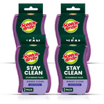 3M Scotch-Brite Dobie Stay Clean Scrubbers front view 8 pack for kitchen cleaning.