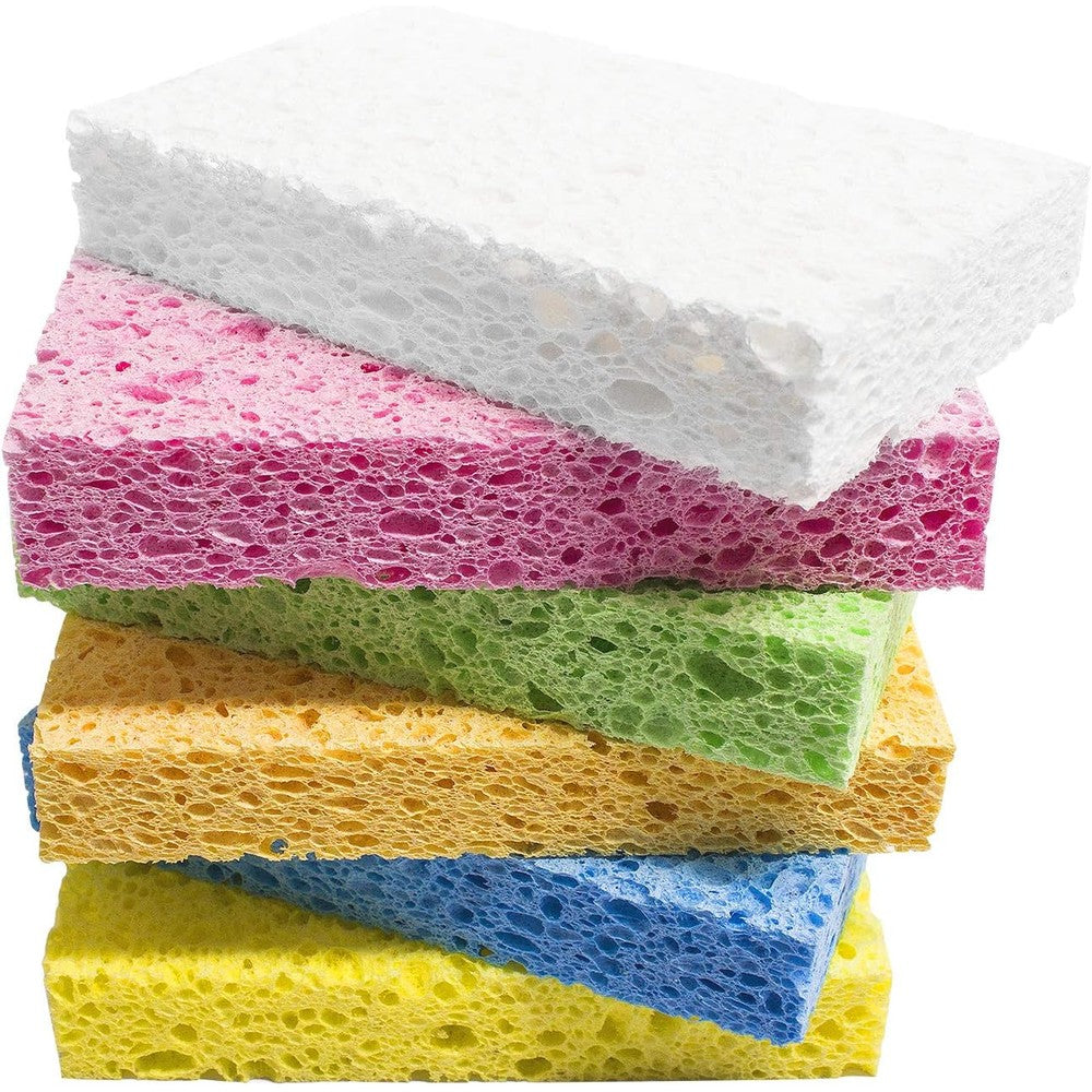 ARCLIBER cellulose heavy duty scrub sponges front view showing compressed card format before water expansion