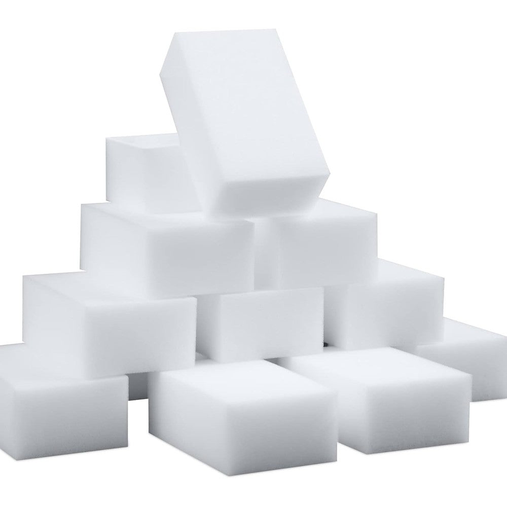 SmilePowo Magic Sponge Eraser 100 pack front view showcasing thick melamine foam structure.