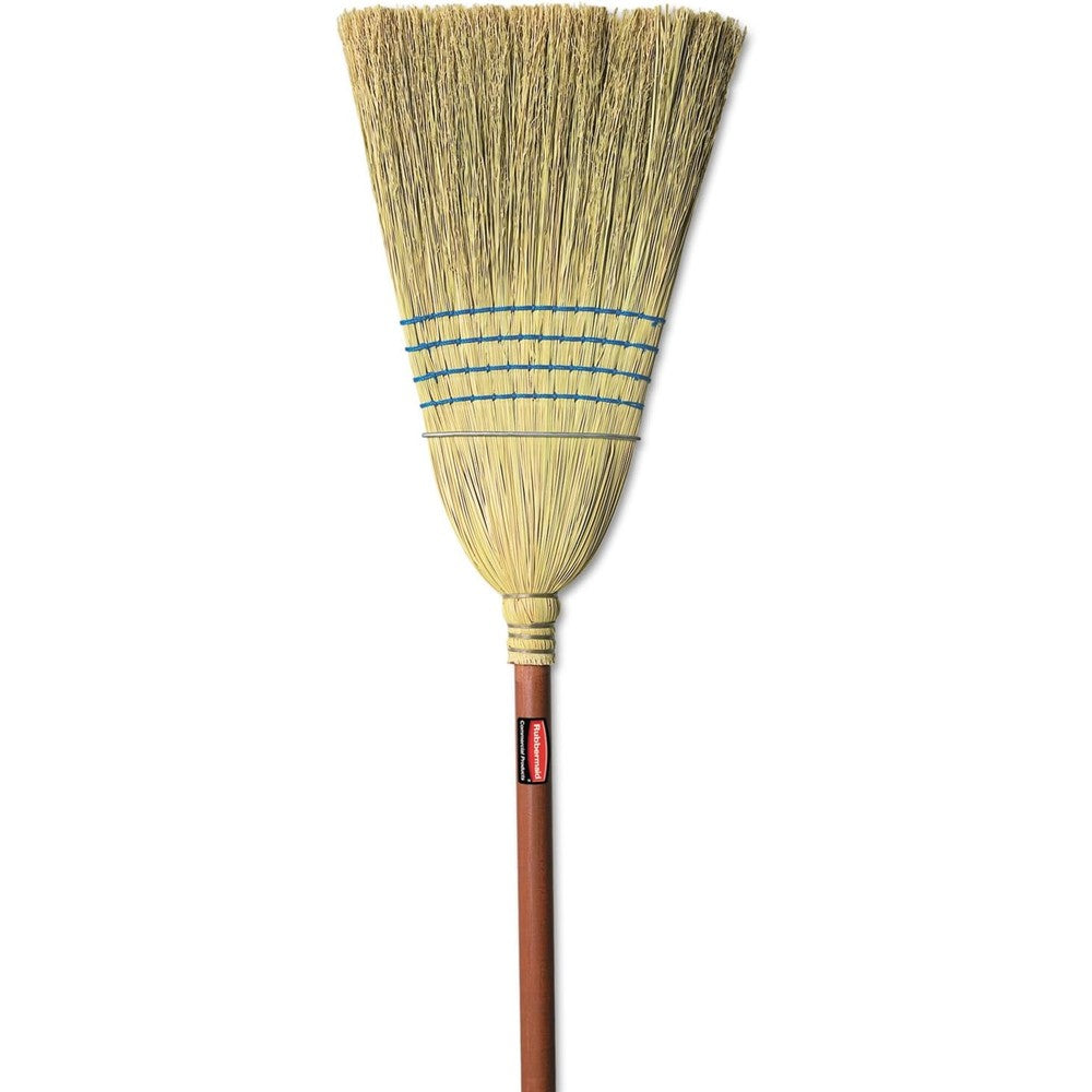 Rubbermaid Commercial Heavy-Duty Warehouse Corn Broom front view for professional floor cleaning.