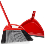 O-Cedar Power Corner Angle Broom with red handle and black dustpan front view