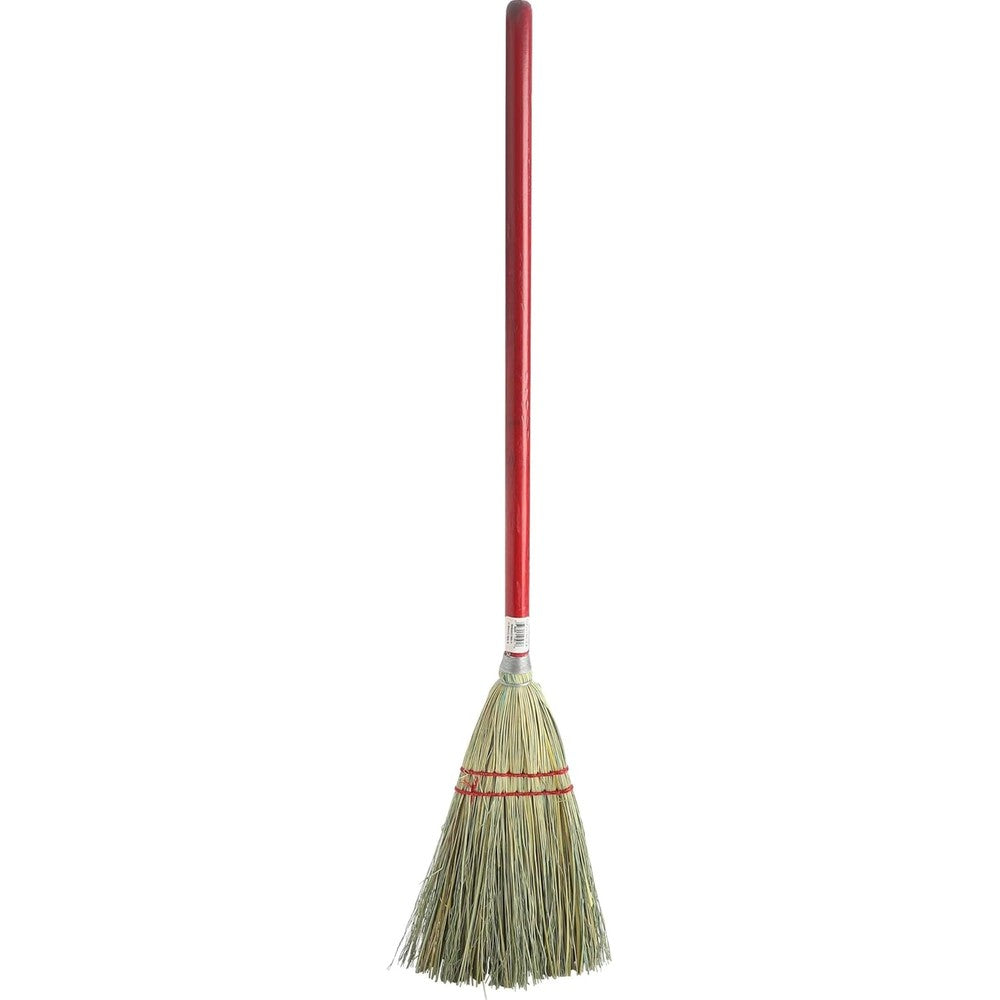 Genuine Joe Corn Fiber Toy Broom 11501EA front view showing natural bristles