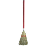 Genuine Joe Corn Fiber Toy Broom 11501EA front view showing natural bristles