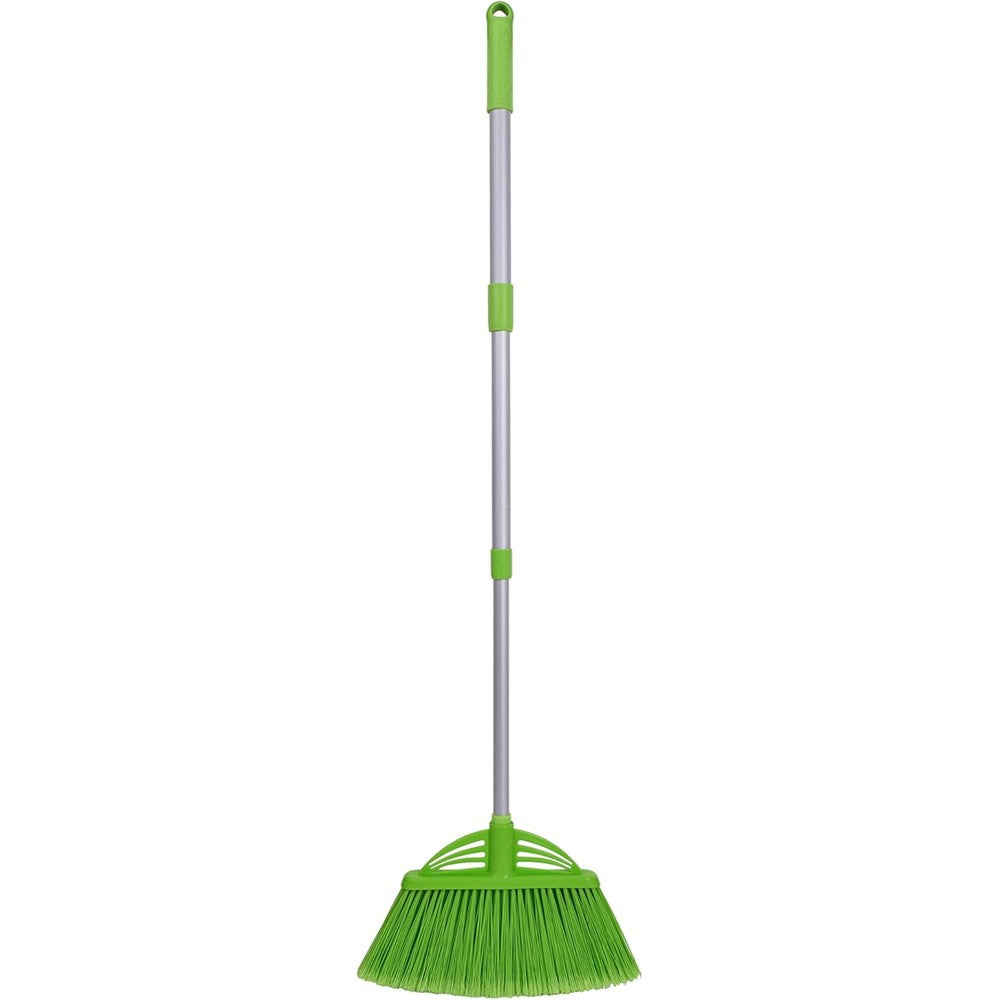 Xifando telescopic aluminum broom front view extended for outdoor cleaning.