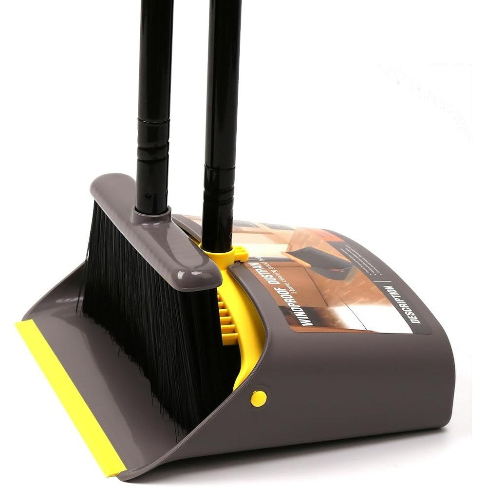 TreeLen Broom and Dustpan Set front view showing standing upright design