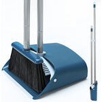 SONCAL Standing Dustpan and Broom Set front view standing upright for easy storage.