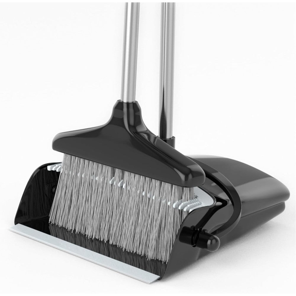 KOCOTONG Broom and Dustpan Set front view standing upright for home cleaning.