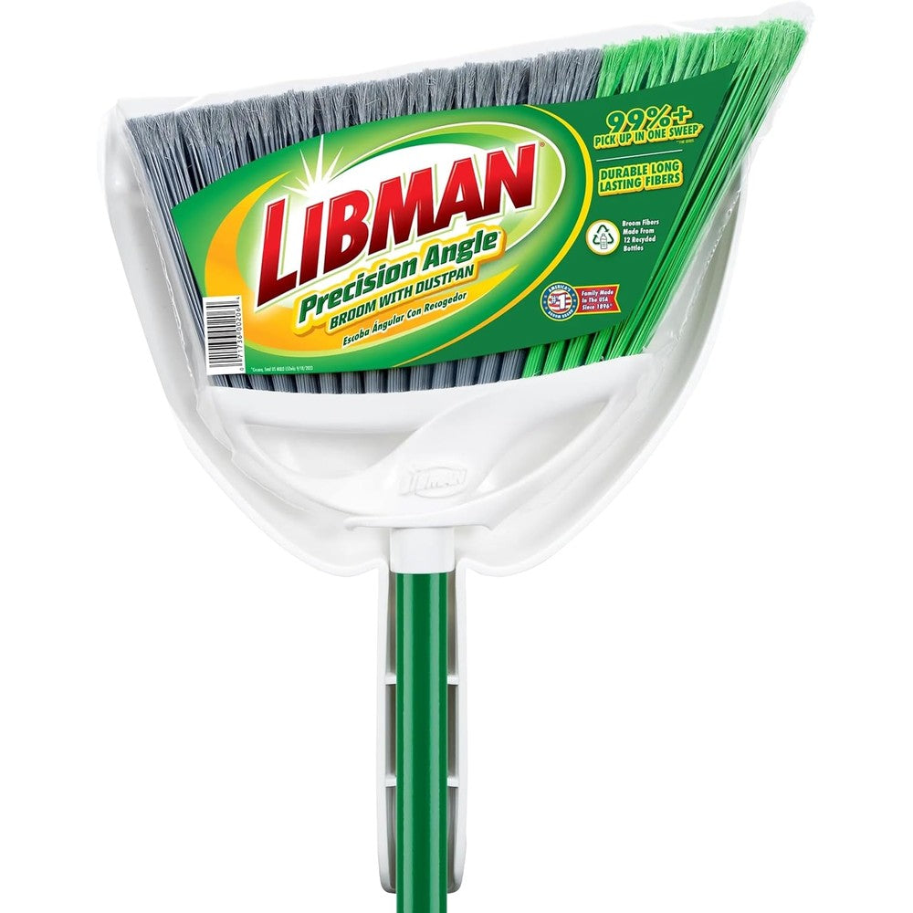 Libman Commercial FlexTech Broom and Dustpan set front view for floor cleaning.