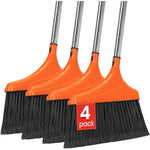 REEWII heavy duty angle broom 4 pack front view for commercial floor cleaning.