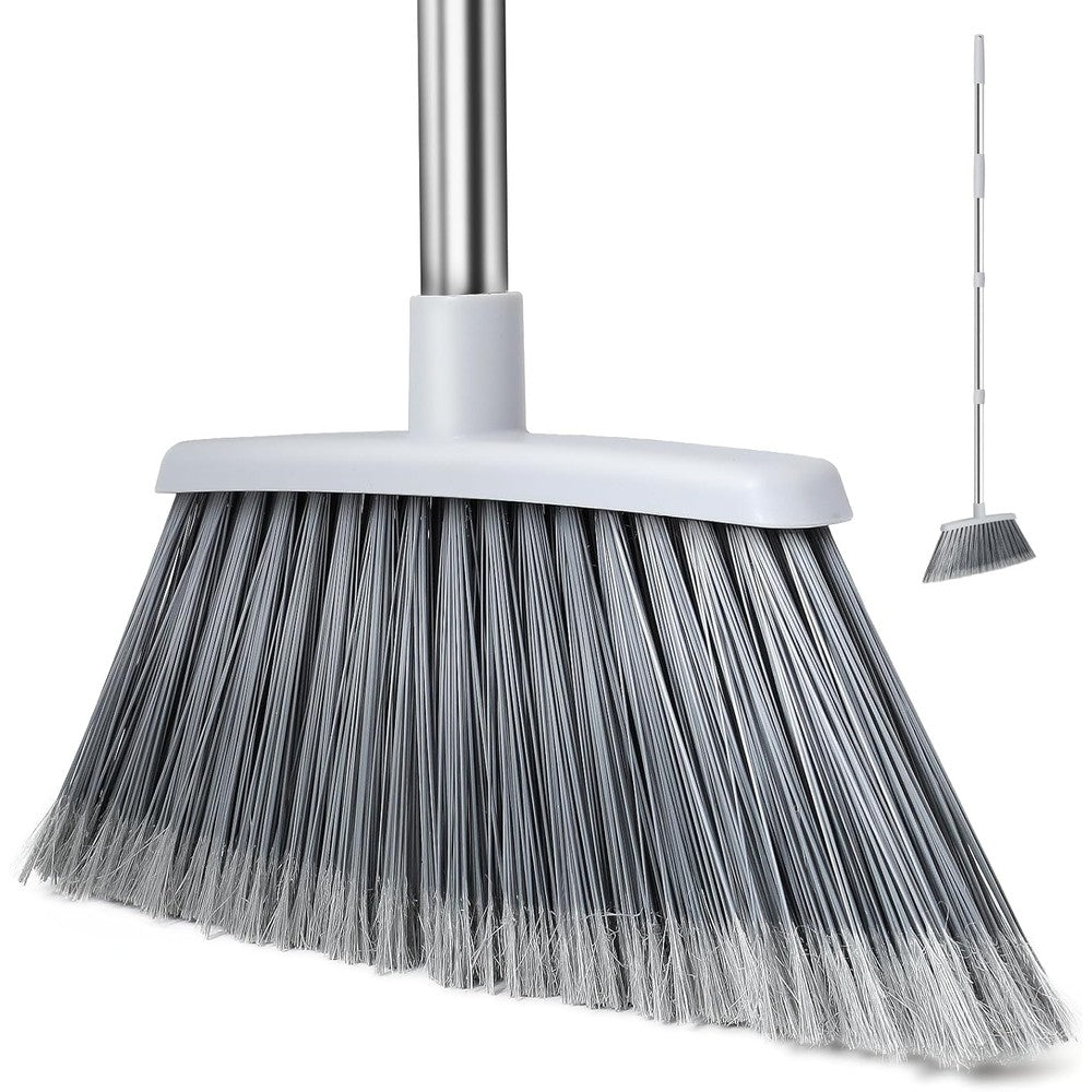 QCFOLY heavy duty broom front view for outdoor sweeping