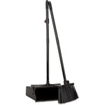 Carlisle Sparta Duo-Pan Upright Dust Pan and Broom Set front view for commercial floor cleaning.