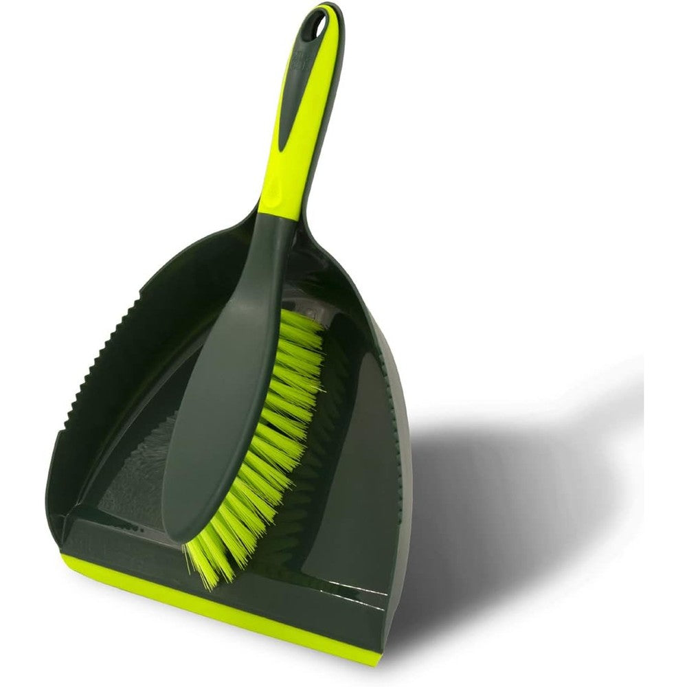Pine-Sol Premium Dustpan and Brush Set front view showing green nesting design