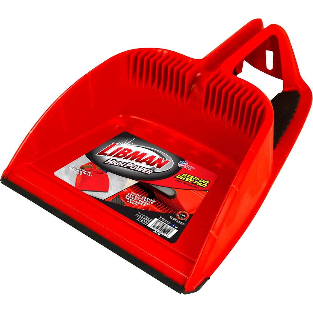 Libman Commercial 2125 Step-On Dust Pan front view with molded cleaning teeth.