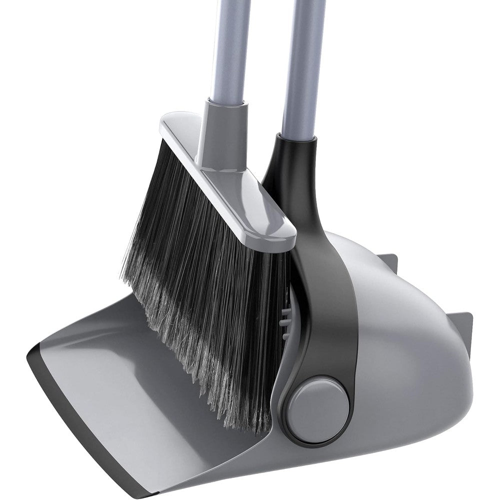MR.SIGA long handle broom and dustpan set front view for upright floor cleaning