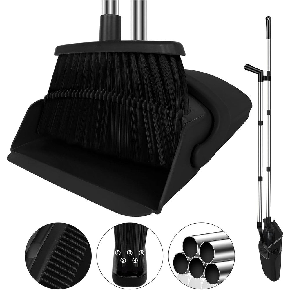 UDUK broom and dustpan combo set front view for home floor cleaning