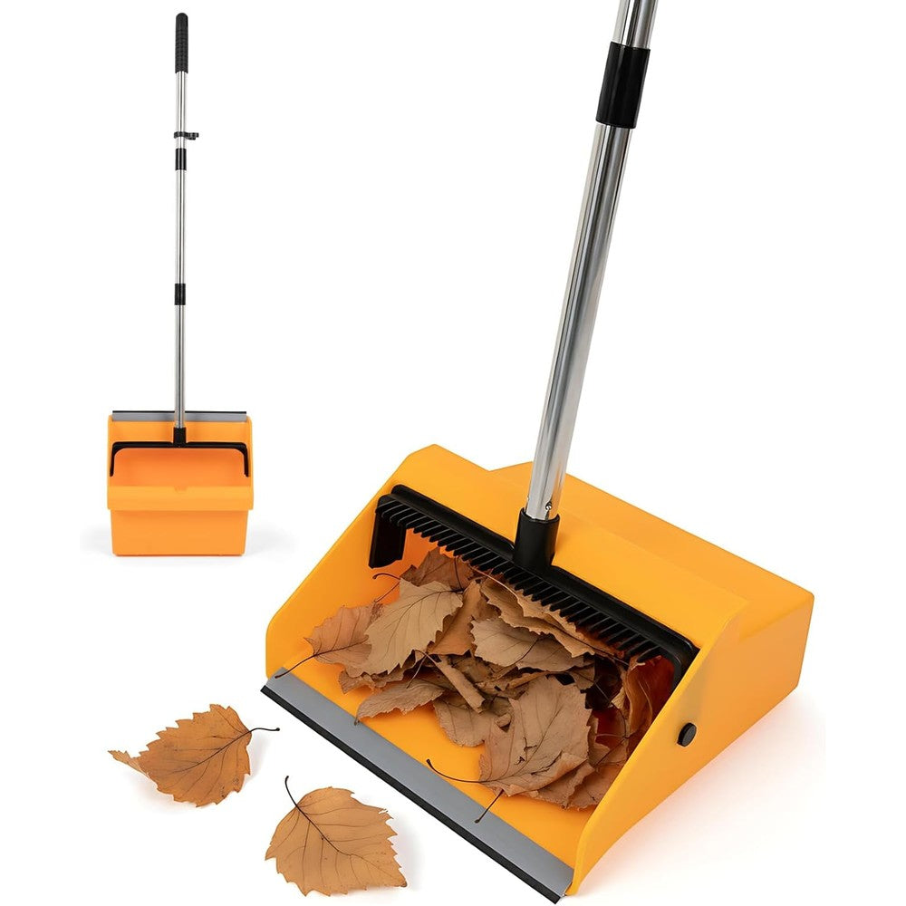 Reewii large commercial dustpan with long handle front view