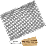 TOPULORS cast iron scrubber front view 316 stainless steel mesh