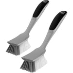 MR.SIGA Dish Brush front view showing gray non-slip handle and durable bristles.