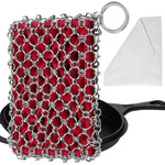 Herda 316L cast iron scrubber front view for skillet cleaning