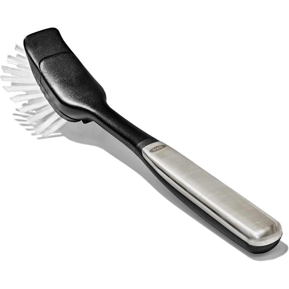 OXO Steel Dish Brush with Replaceable Head front view kitchen scrubber