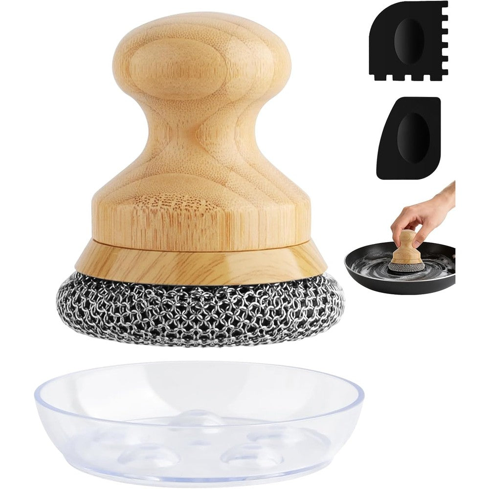 Beeptrum cast iron scrubber and scraper set front view