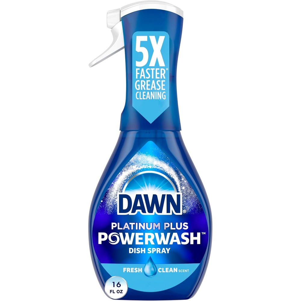 Dawn Platinum Powerwash Dish Spray 16 Fluid Ounce bottle front view grease cleaner