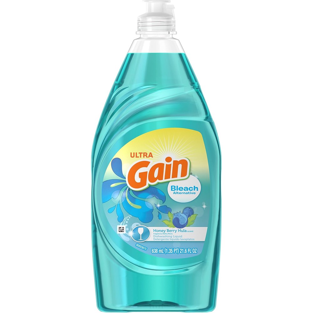Gain Ultra Bleach Alternative Dishwashing Liquid Dish Soap, Honey Berry Hula, 21.6 fl oz