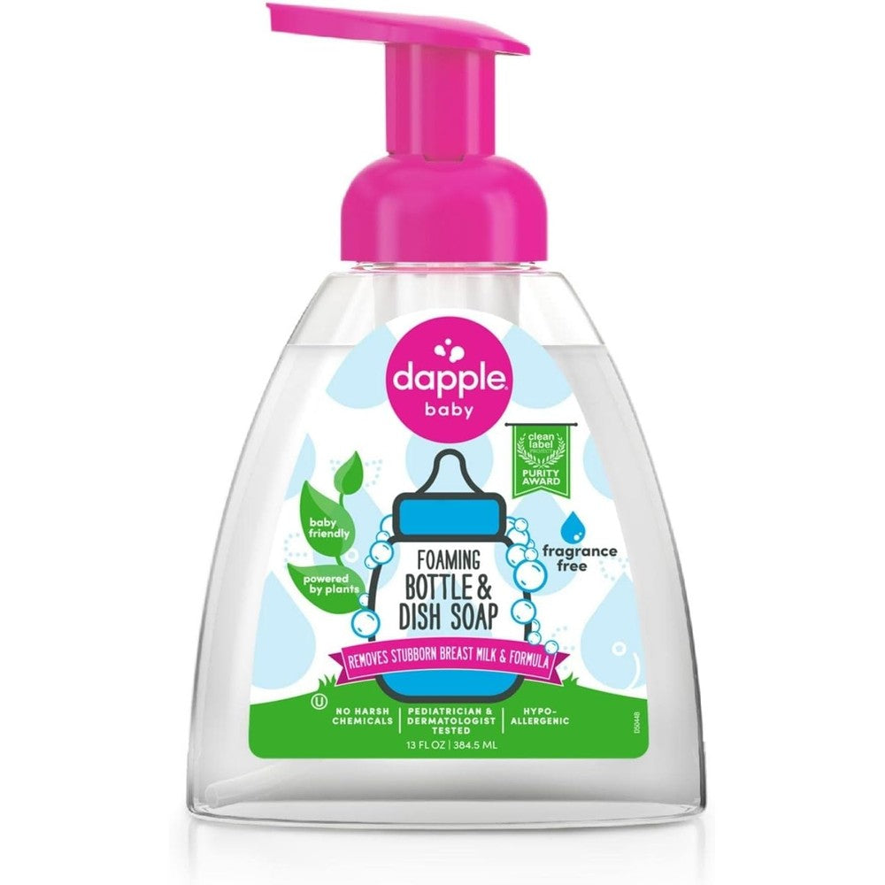 Dapple Foaming Dish Soap, Hypoallergenic for Sensitive Skin, Powered by Plants, Fragrance Free 13 Fl Oz (Pack of 1)