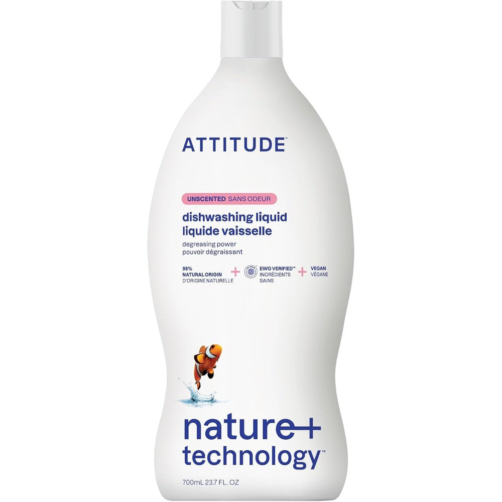 ATTITUDE Unscented Dish Soap front view plant based cleaning