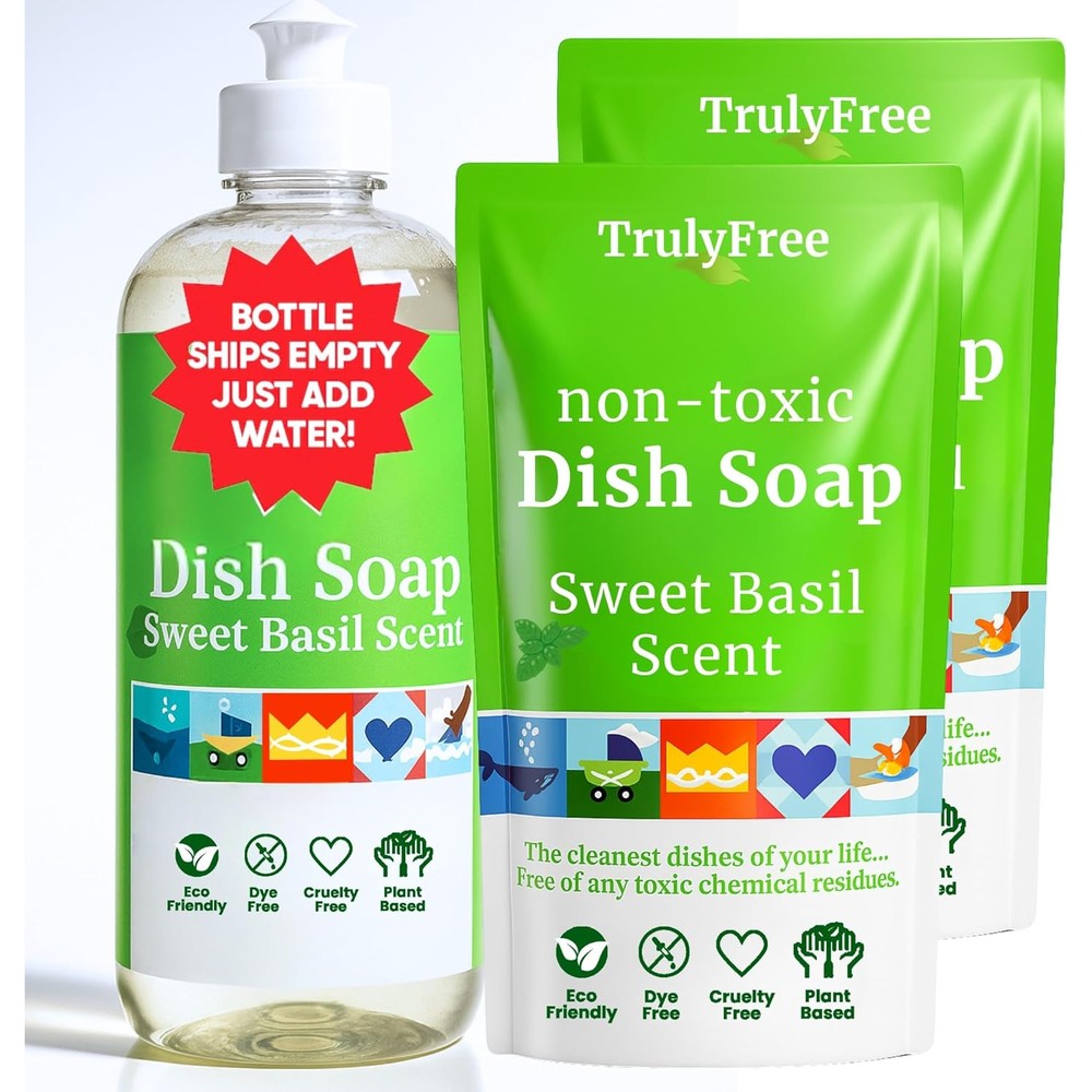 Truly Free Non Toxic Dish Soap front view plant based cleaning