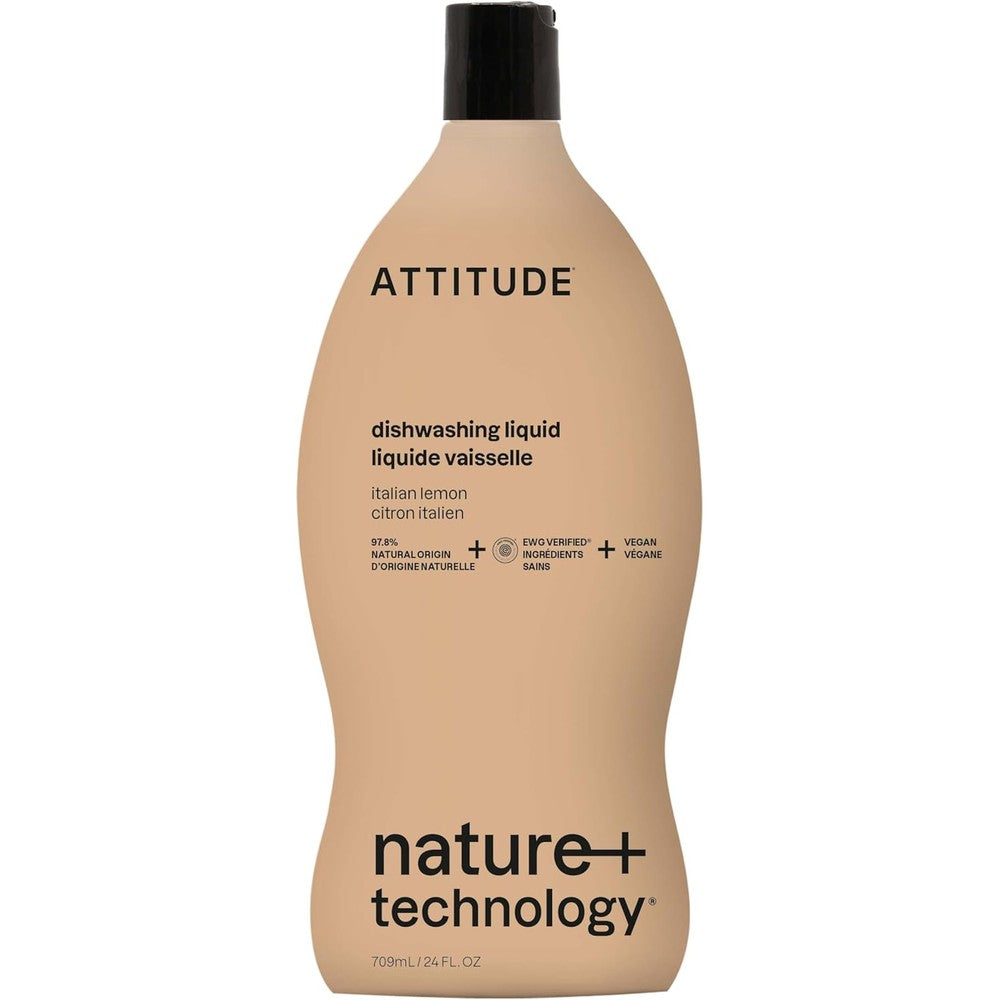 Attitude Dish Soap Italian Lemon scent 709 Milliliters front view