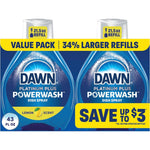 Dawn Powerwash Lemon Dish Spray two refill pack front view