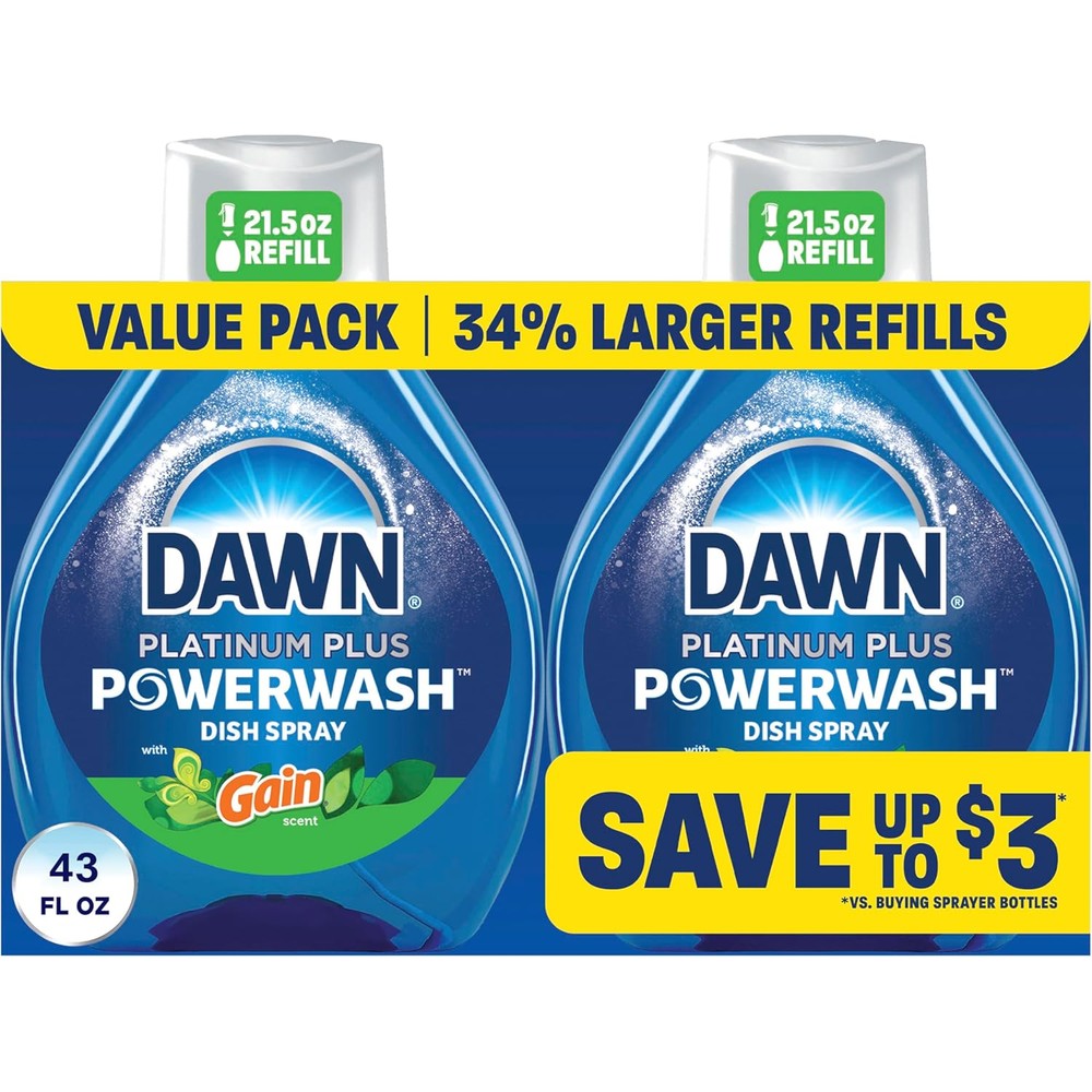 Dawn Powerwash Gain Original dish spray refill pack front view
