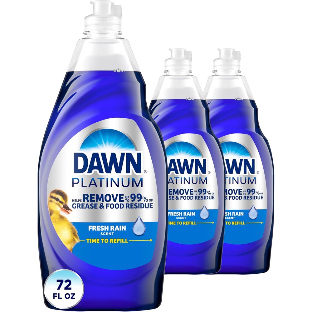 Dawn Platinum Dish Soap, Dishwashing Liquid, Fresh Rain, 3X24OZ