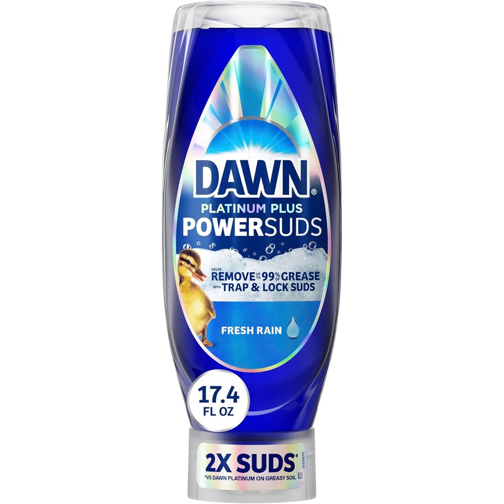 Dawn Platinum Plus PowerSuds liquid dish soap front view