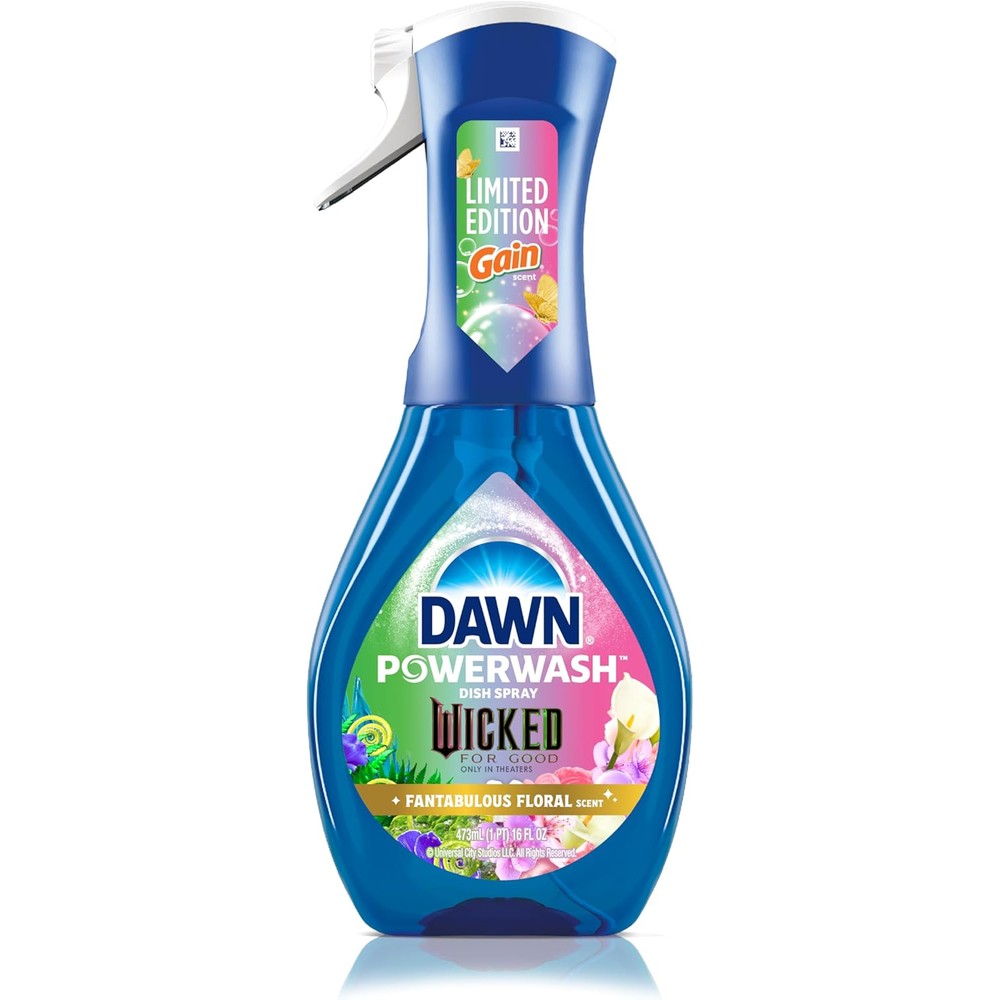 Dawn Powerwash Spray, "Wicked: For Good" Limited Edition Dish Soap, Dishwashing Liquid, Fantabulous Floral, 1 Starter Kit, 16 Fl Oz
