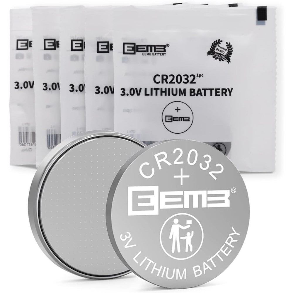 EEMB 5PACK CR2032 Battery - High Performance 3V Batteries, Button Coin Cell Batteries Ideal for Watches and Small Electronic Devices