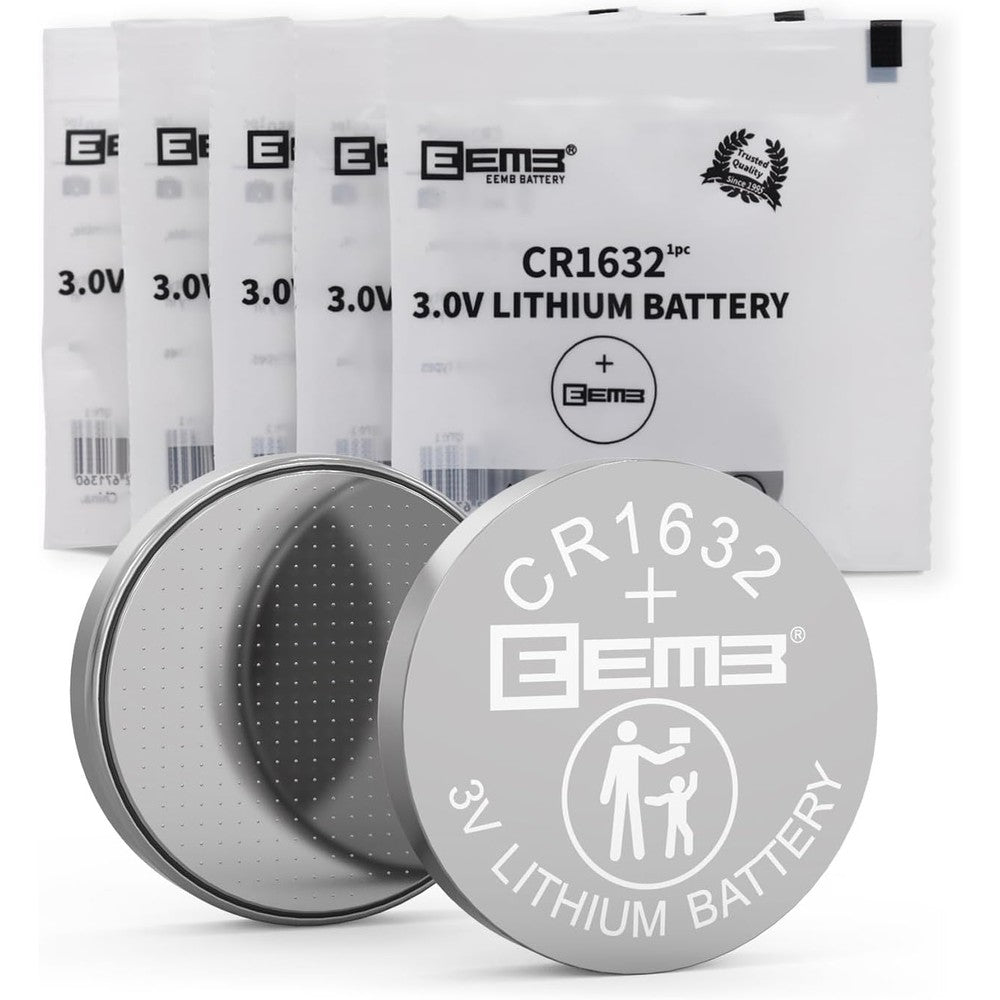 EEMB 5-Pack CR1632 Battery CR1632 Lithium Battery 3V CR 1632 Li-MnO₂ Button 1632 Batteries ECR1632,DL1632 Replacement