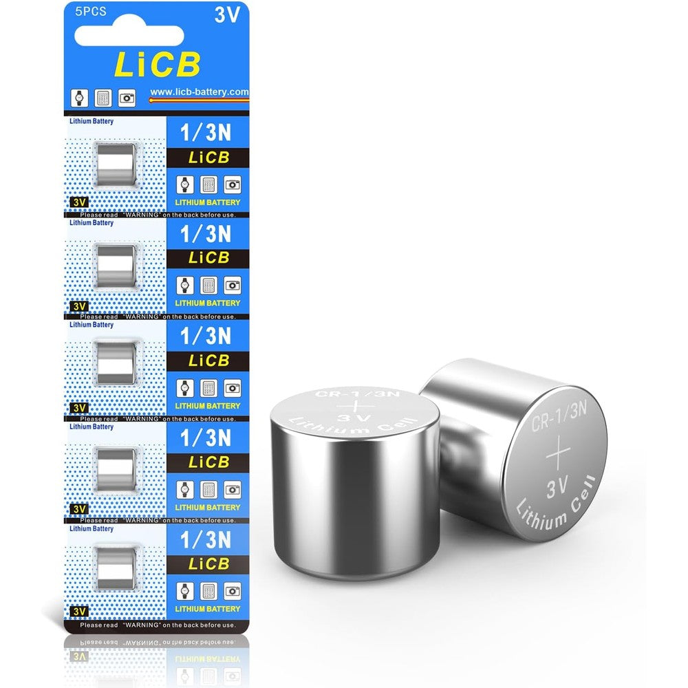 LiCB CR1/3N Battery 3V Lithium 1/3N Batteries (5 - Pack)